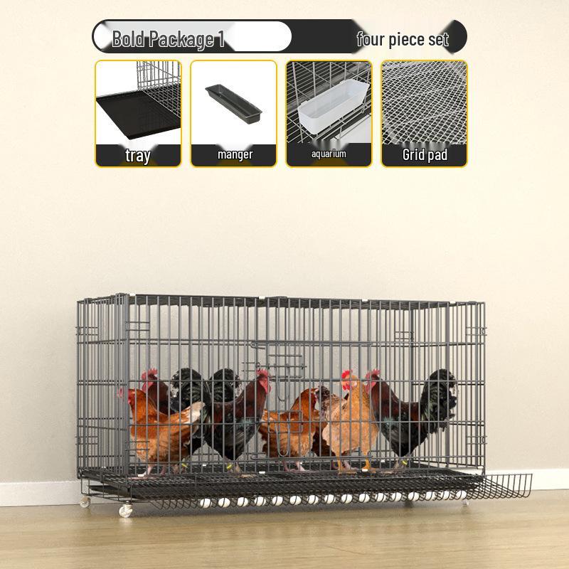 Extra Large Outdoor Automatic Cleaning Chicken & Duck Coop with Folding Rabbit Enclosure