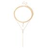 European and American Jewelry Bohemian Retro Feng Shui Drop Snake Chain Collarbone Chain Personalized Trend Multi-layer Necklace