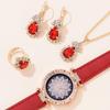 5pcs Set Watches Women Leather Band Ladies Watch Simple Casual Women's WristWatch Bracelet Gift Montre Femme(No Box)