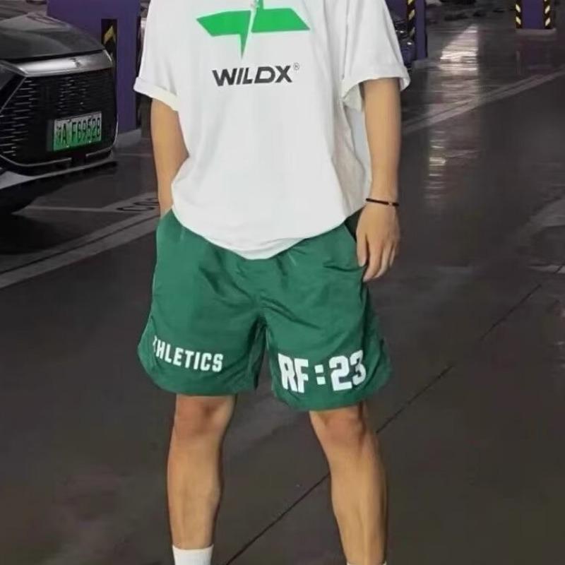 

Letter Printed Cropped Pants Men s Summer Basketball Sports New Couple Loose Shorts One size зелёный