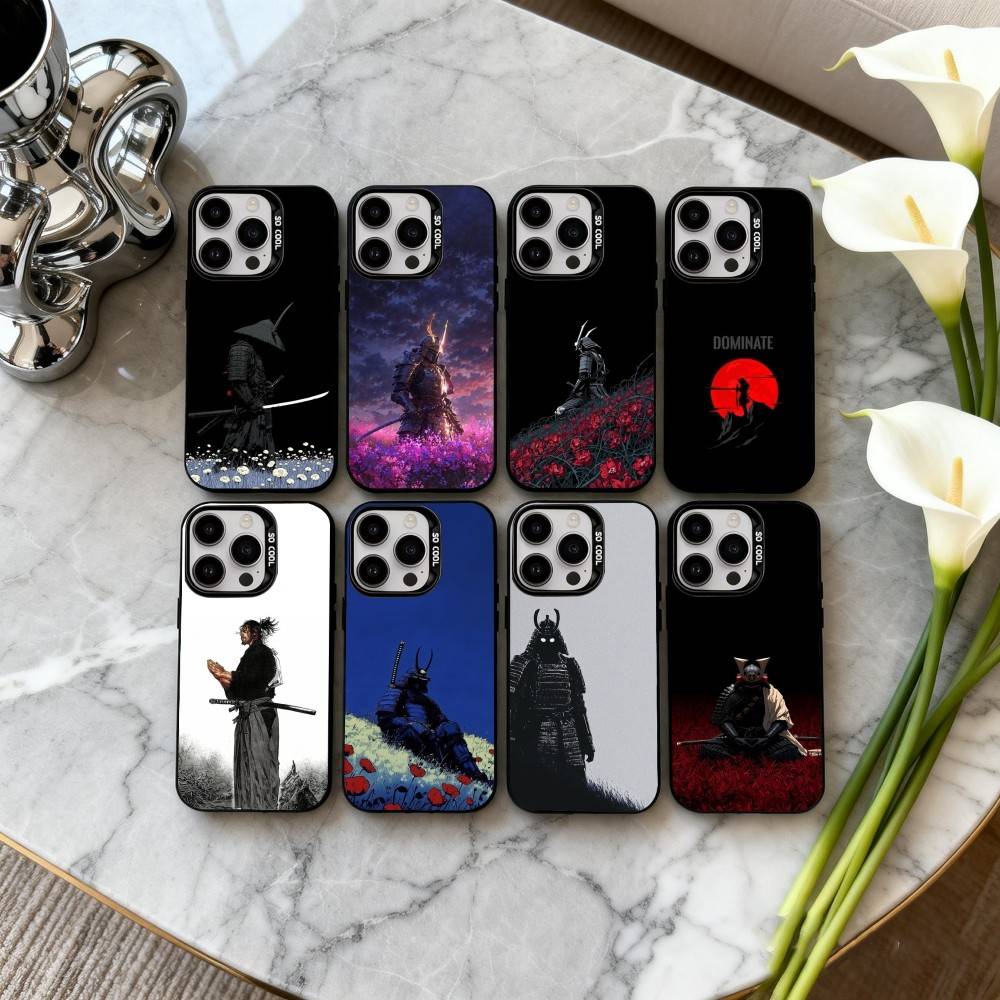 J-Japanese B-Bushido S-Samurai Phone Case For iPhone17,16,15,14,13,12,11 Plus,Pro Max Black Candy silver phone case