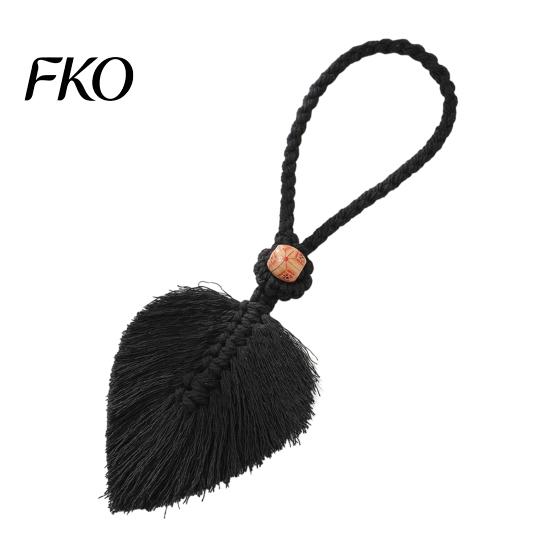 Hand-Knotted Curtain Strap Braided Leaf Tieback, Boho Cotton Rope Holder, Fringe Living Room Tieback Edge Knotted Draperies Holder for Bedroom
