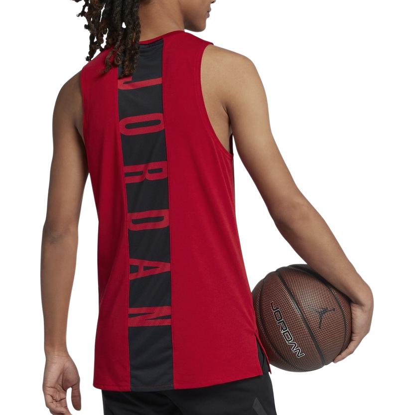 Jordan Tank Tops Men's Red Crew Neck Moderate Other