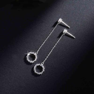 Boucles d'oreilles, Boucles d'oreilles à pampilles haut de gamme, Boucles d'oreilles simples longues irrégulières en forme de cercle pour femme, Tempérament