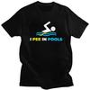 Individuelles Mode Lustiges Schwimmen Ich Pisse in Pools T-Shirt Herren Kurzarm-T-Shirts Streetwear Tee 100% Baumwolle Übergroßes T-Shirt Geschenk