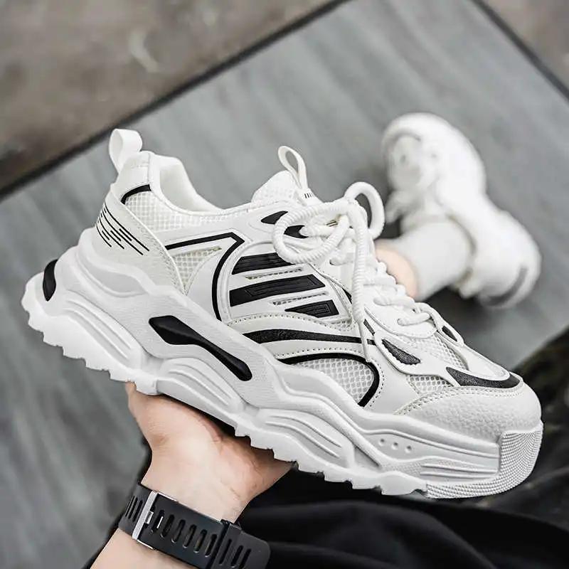 Fashion Plateforme Lace Up Men Sneakers Black Walking Training Sports Shoes Men Gym Sneskers Shows Releases Tenisky Sneachers