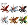 Fantasy Style Ornament Santa Claus Dragon Rider Christmas Ornament, 2D Acrylic Red Themed Hanging with Flying Tree Decorations for Home Parties Decor