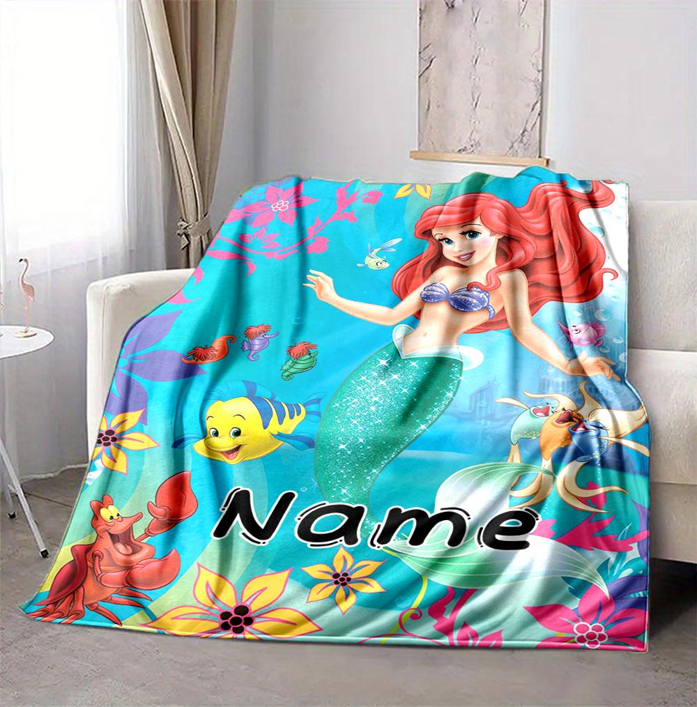 Custom Name Undersea Adventure Flannel Blanket Throw Blanket Soft Warm Sofa Bed Home Decor Unique Gift