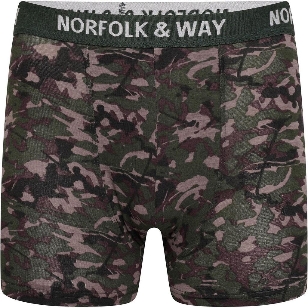 Norfolk & Way Mens Camouflage Cotton Blend Boxer Shorts (Pack of 6)