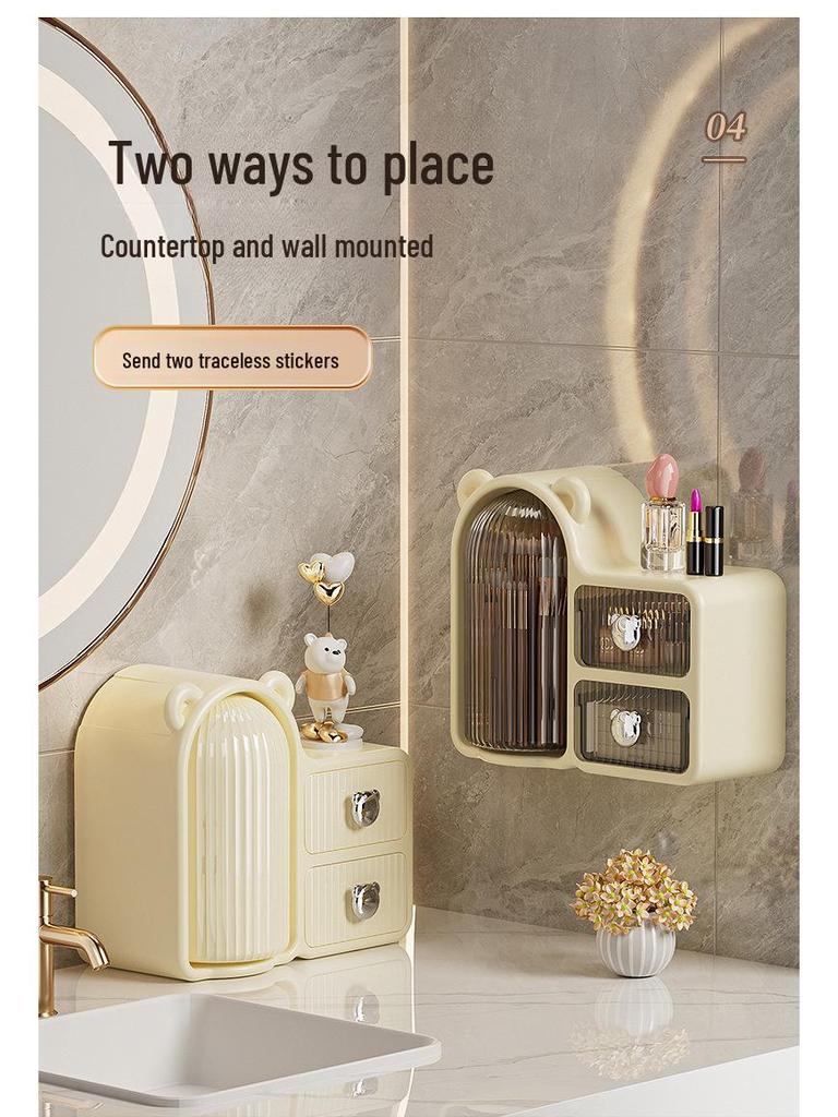 Organizator Rotativ de Machiaj și Îngrijire a Pielii High-End cu Sertare Rezistente la Praf