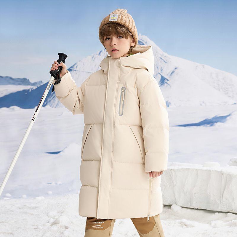 Ny Stil Extrem Kyla Pojkar och Flickor Dunjackor Mellanlång Knälång Bomullsjacka Förälder-barn Medium