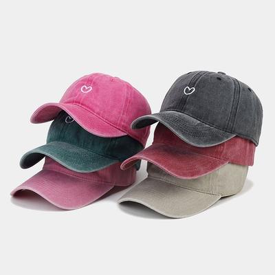 Washed Cotton Baseball Cap Women Men Soft Top Embroidered Love Retro Simple Summer Snapback Hats For Women Outdoor Dad Hat New
