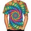 Colorful Vortex Tie-dye Pattern Printing 3D T Shirt for Men and Women Short Sleeve T Unisex Fashion O Neck Casual Men's Clothing