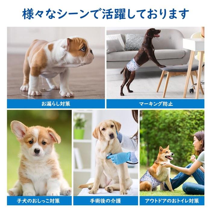 [Unicharm] Dog Diapers Male Wrap Style NEW Urine Detection, High Absorbency (50-count Mega Pack, L) White, Blue