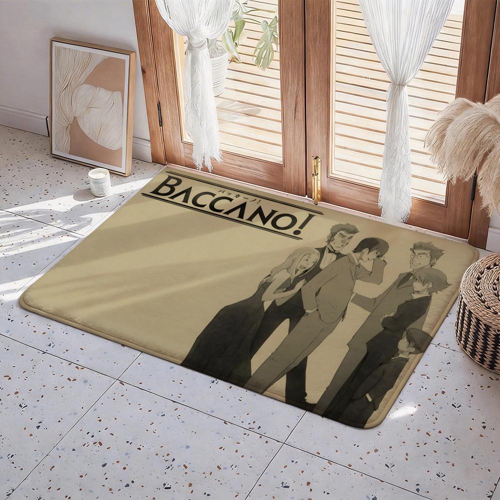 Anime B Baccano! Floor Mat Eco Flannel Doormat Non Slip Odorless Indoor Floor Rug Soft Short Plush Home Mat