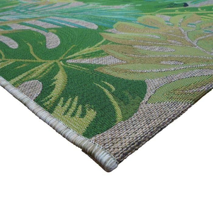 Tapis salon feuilles vert multicolore 160x230