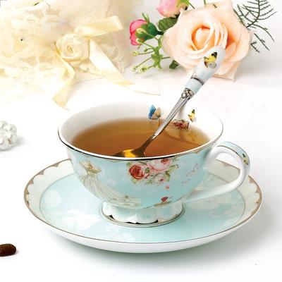 Countryside Ceramic Coffee Cup And Saucer Set Floral Tea Pot Design Afternoon Tea Cup for Party Home Drinking Wedding Gift
