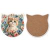 Cat Ceramic Coasters Cork Bottom Coffee Coaster Non-Slip Durable Heat Insulation Mats Home and Decoration Kitchen Utensils