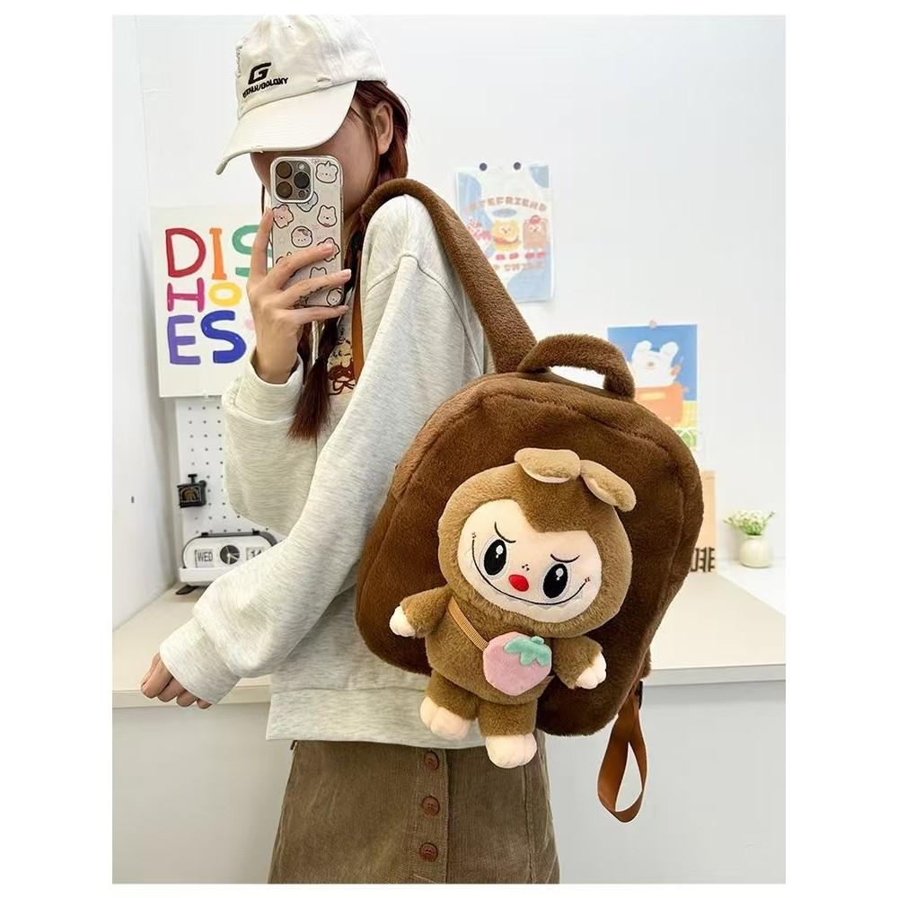 Labubu Backpack Doll Plush Toy Backpack Cute Cartoon Peripheral Girl Heart Student Backpack