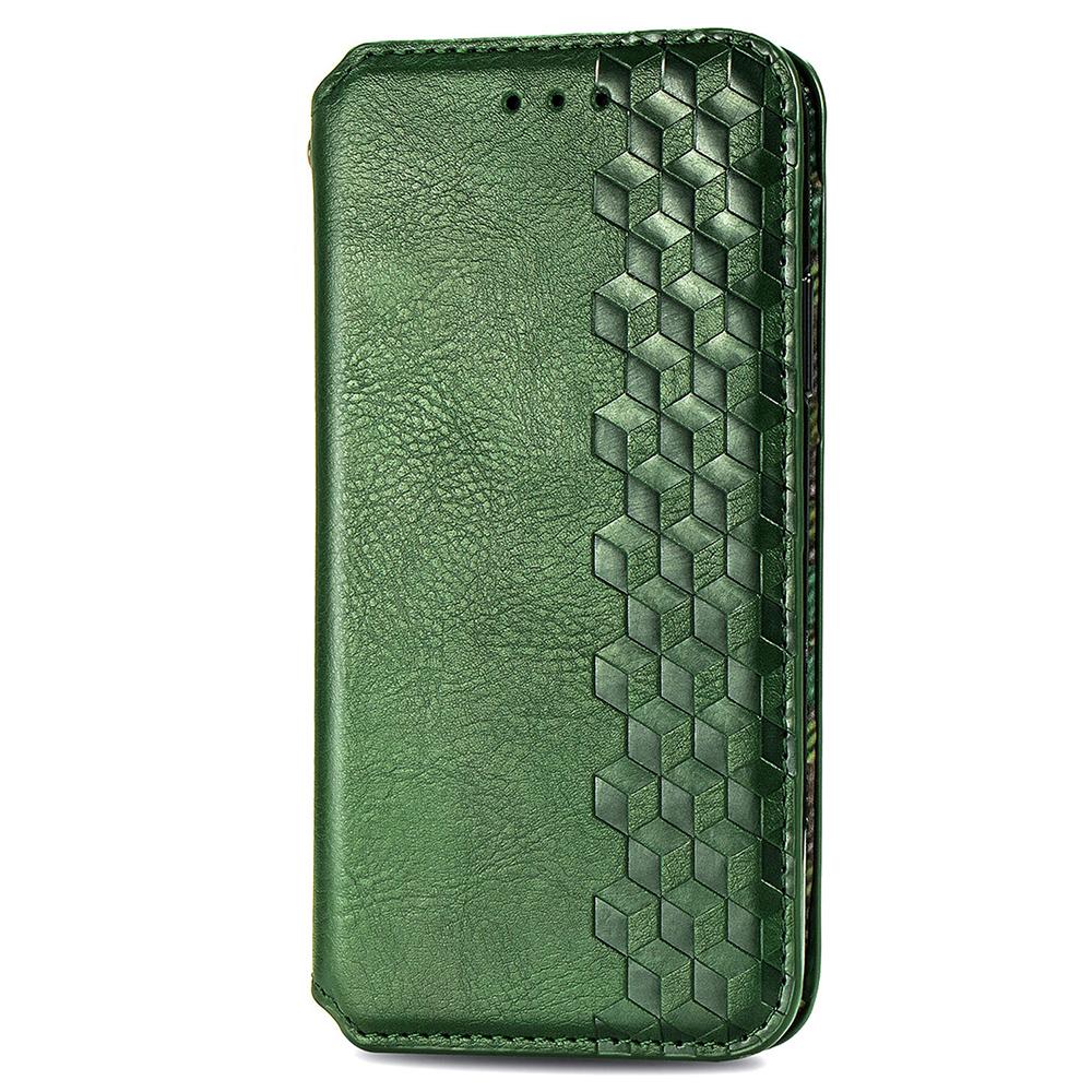 

For Google Pixel 6a PU Leather Case Rhombus Imprint Wallet Stand Phone Cover Green