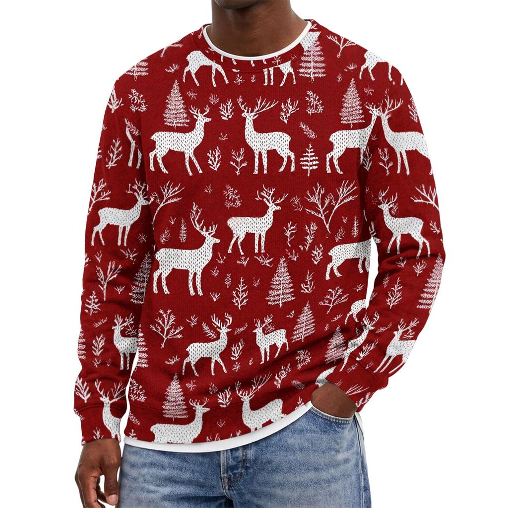 Men's Christmas Neck Pullover Sweatshirt
