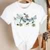 Womens Streetwear Tee Round Neck Summer Casual Clothes Lady T-Shirt White Tshirt Simple Female T-Shirt Basic Cute Tops