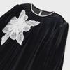 White Multi-Layer Beaded Corsage with Skirt Accessories and Decorative Bow Tie Sequins