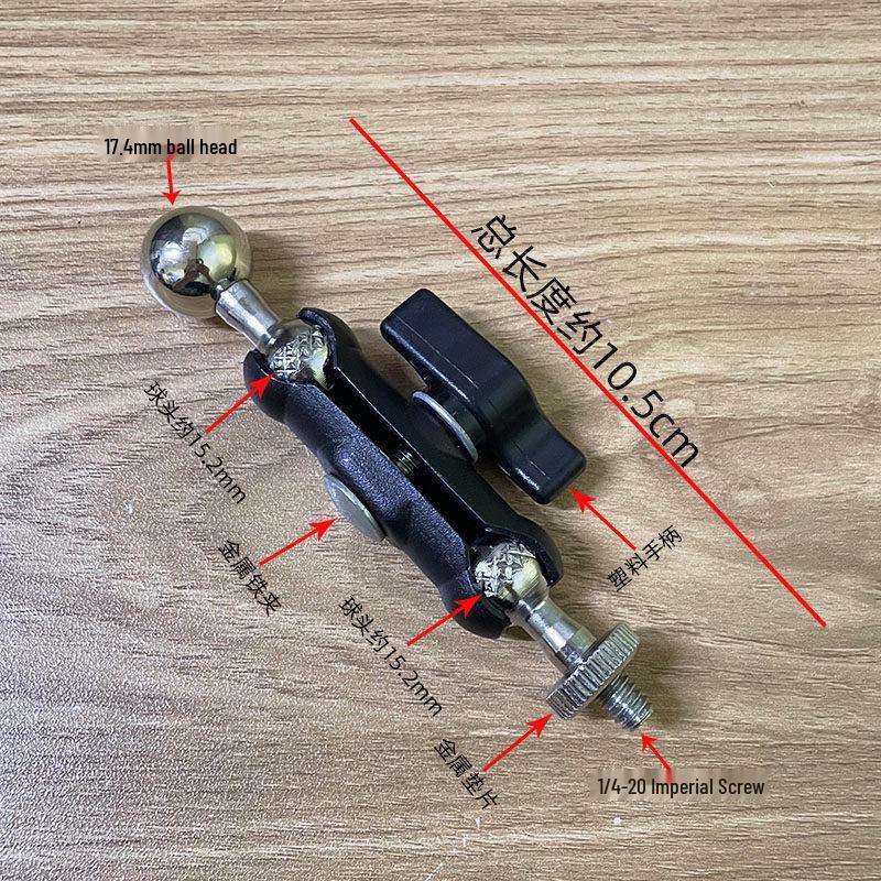 Kovový držák telefonu s kulovou hlavou a 1/4" šroubem pro fotografický stativ