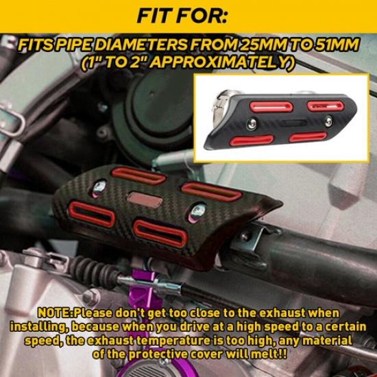 Exhaust Heat Shield Universal Motorcycle Exhaust Pipe Protector /Blue Red /Black