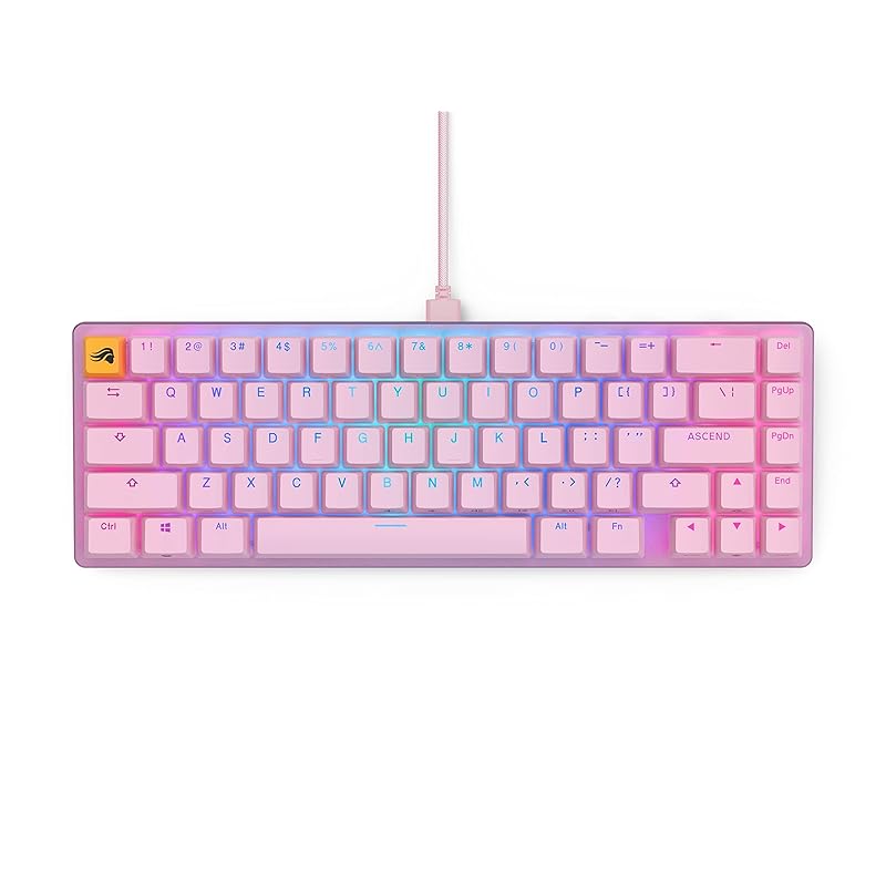 

Glorious Glorious GMMK2 mechanical keyboard wired compact 65% pink With LED backlight English sequence shine RGB gaming keyboard type c USB Mechanical