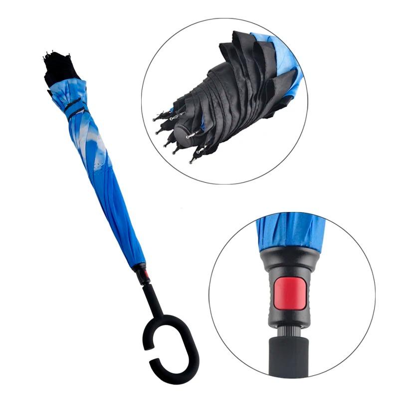 Thickened Black Parasol Umbrella Umbrella Boutique Innovative Reverse Umbrella Double-layer Sun Umbrella