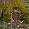 2D Fairy Garden Miniatures Gnome Window Door Set Pendant Glow In The Dark Creative Ornaments Crafts Fairy Garden Decorations