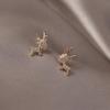 Elegant Korean Reindeer Stud Earrings - Minimalist, Cute, and Versatile Christmas Accessory