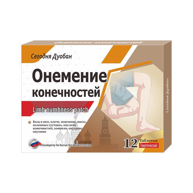 Russischer Pflaster zur Linderung von Taubheitsgefühlen und Schmerzen in Gelenken und Gliedmaßen bei Krämpfen