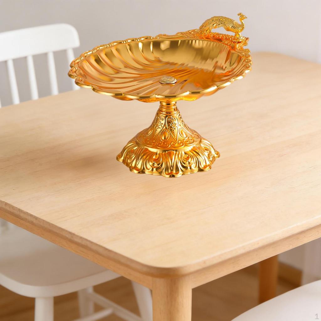Fruit Plate Cupcake Stand Dish Food Desserts Organizer Round Snack Tray Serving for Home Living