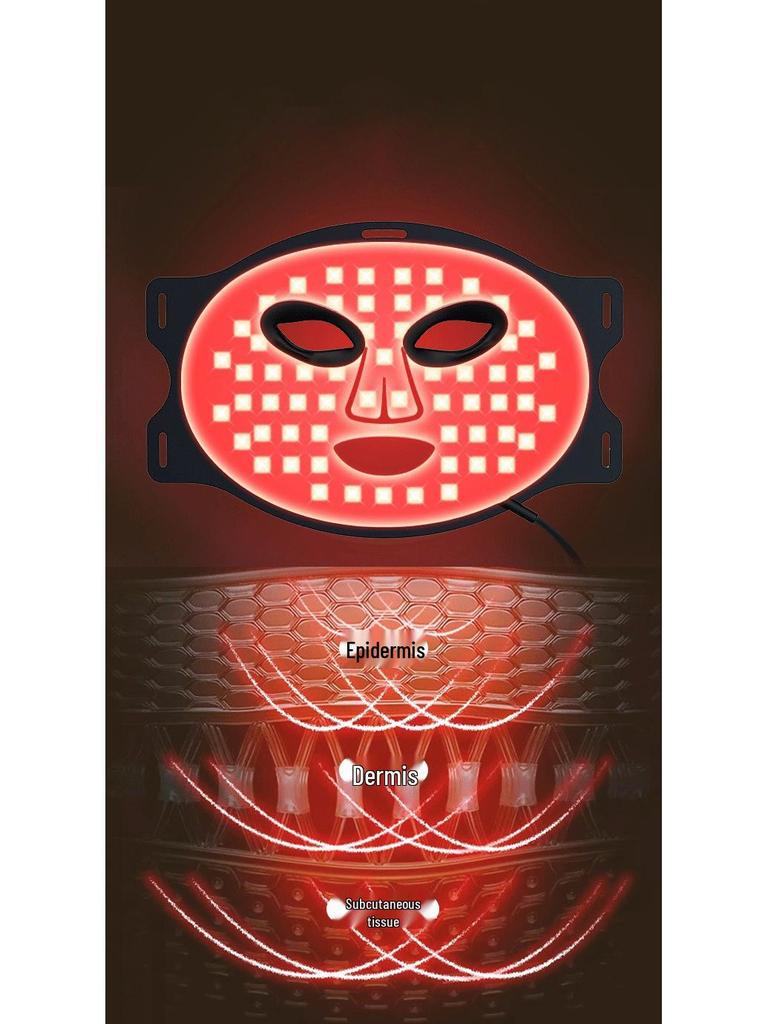 LED Red Light Therapy Face & Neck Mask Set - Photorejuvenation & Whitening Device