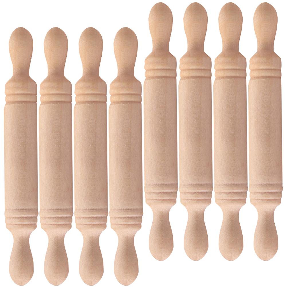 12 Pcs Rolling Pin Mini Stick Toy Photo Prop Model Wooden Micro Landscaping Roller Small Child