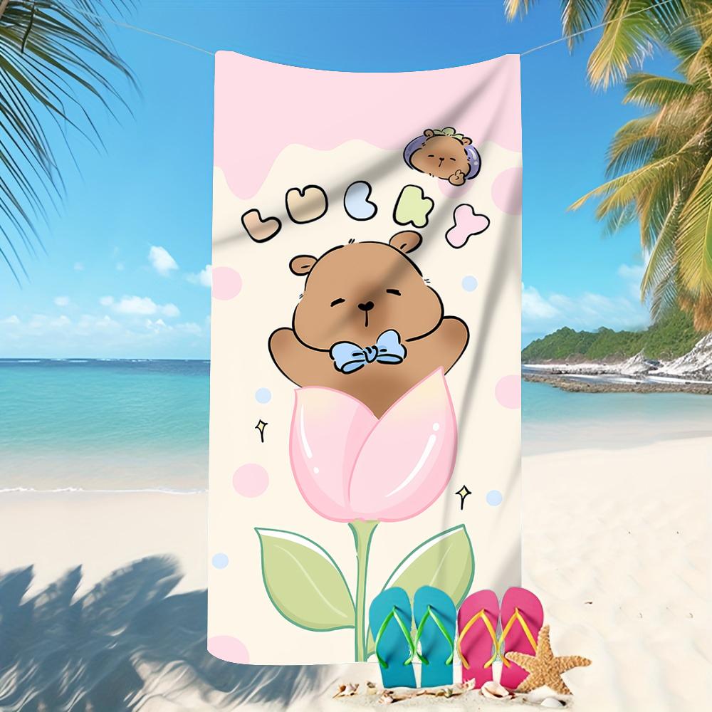 

Capybara-Printed Beach Towels: Fun and Stylish for Your Beach Adventures! Sofa cushion cover, room home decorationortable W30*H60(CM)