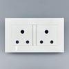 Type 146 Double 15A South African Wall Socket with Light Strip Switch - Single & Two Gang Options