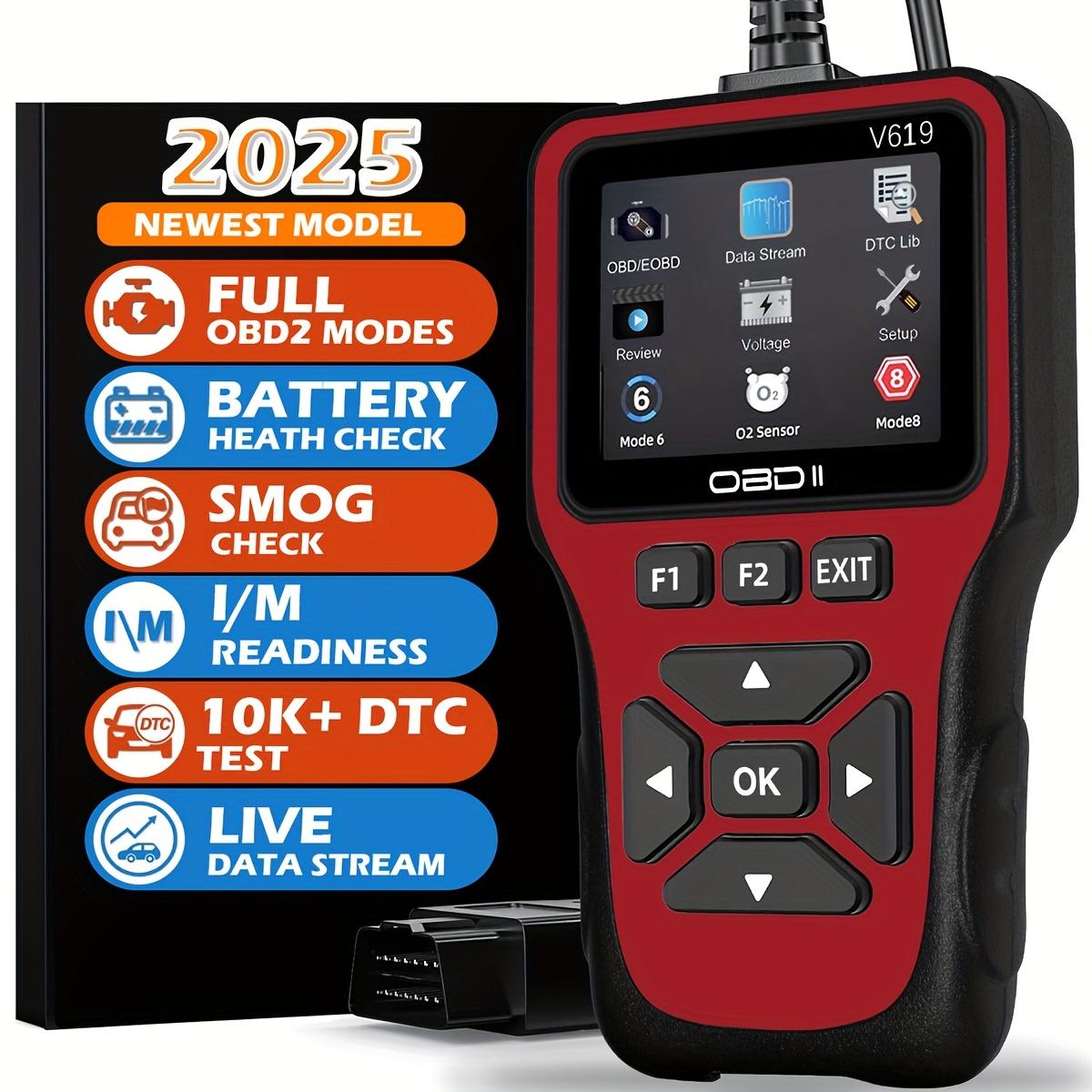 

OBD2 Scanner Diagnostic Tool, Check Engine Code Reader OBD2 Scanner with Reset, Mode 6, Mode 8 & I/M Readiness, Auto Check Engin червоний