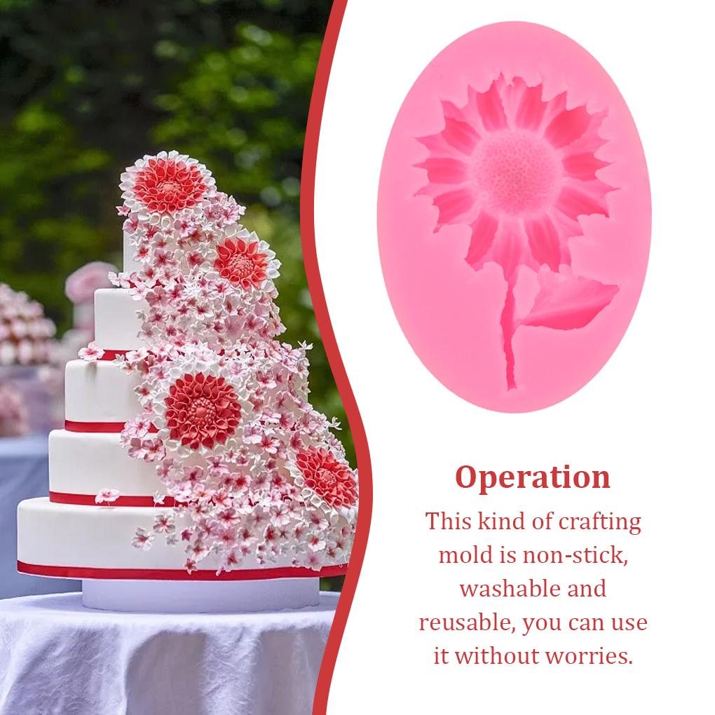Silicone Sunflowers Shape Mold Cute Reusable Non-stick Heats-resistant Sugar Candy Chocolate Home Kitchen Mould