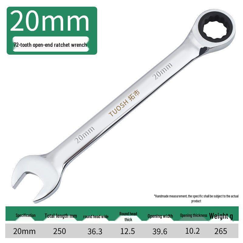 72-Tooth Dual-Ended Ratchet Wrench: Quick Spline, Bidirectional Multi-Function Auto Repair Tool Set