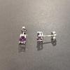 Women's 925 Sterling Silver Earrings Stud Amethyst Oval Purple Earring