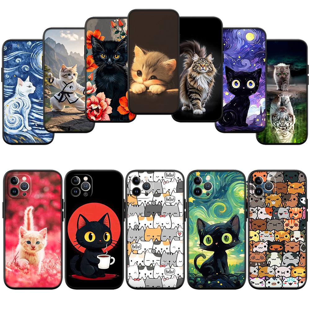 Cat Kitten Meow Shell Phone Case for Samsung Galaxy Note 10 20 S23 S24 S25 Ultra FE Plus Edge Lite A02S A35 A07 A17