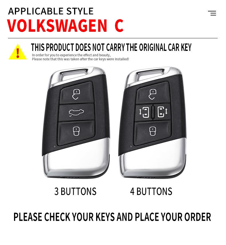 Dla VOLKSWAGEN Osłona Etui Pokrowiec Ochronny na Kluczyk Samochodowy ze Stopu Cynku Dla VW Volkswagen Passat B8 CC Arteon Magotan GTEVW Brelok