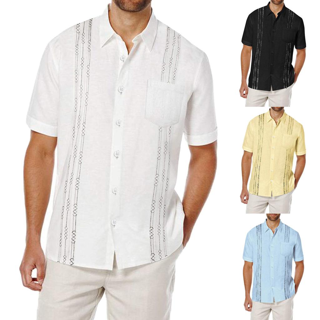 Мужская летняя модная свободная повседневная рубашка с короткими ...