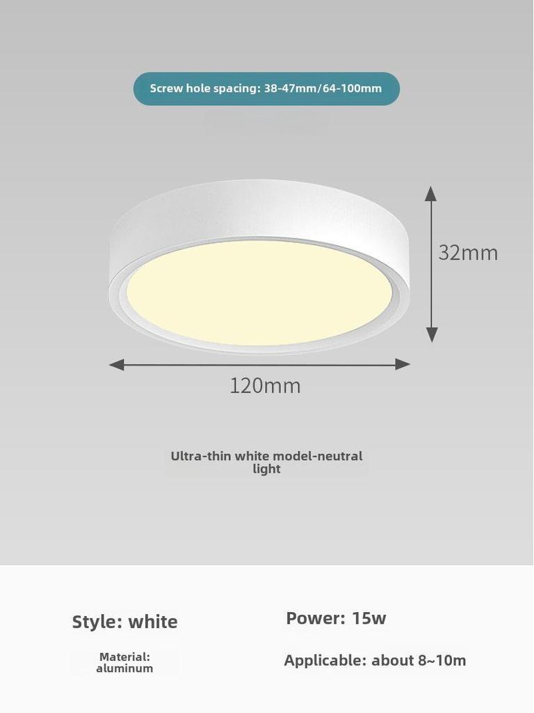 5-Zoll Ultra-Dünner Runder LED-Deckenstrahler für Gänge, Eingänge, Flure und Veranden