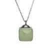 Aieryuan Retro Thai Silver Necklace with Inlaid Imitation Hetian Jade Pendant