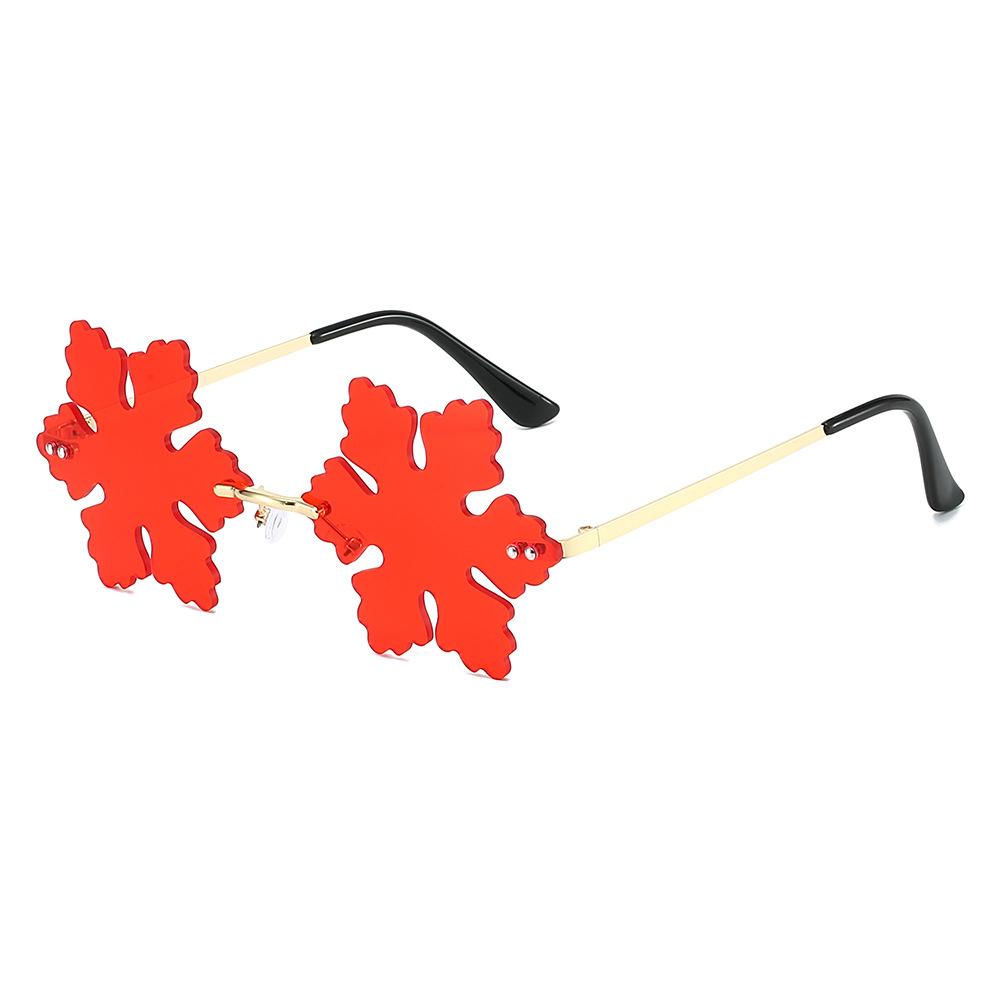 

Designer Snowflakes Shape Sun Glasses Woman Unique Tint Color Party Travel Vacation Eyewear Women Sunglasses Leaf Styles Gold красный