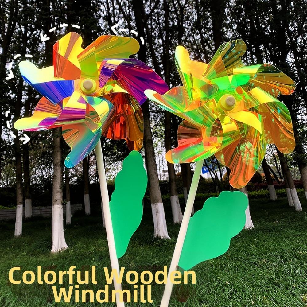 PVC Rotating Wind Spinner 18/24/32cm Stake Standing Lawn Pinwheel  Outdoor Party Picnic Decor